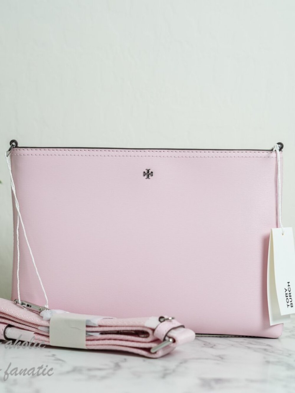 Tory Burch Blake Textured Swingpack Leather Crossbody in Coral NWT